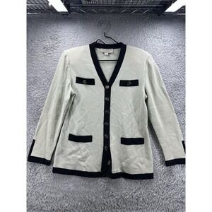 St John by Marie Gray Women Light Green‎  Button Front Knit Cardigan Size 2